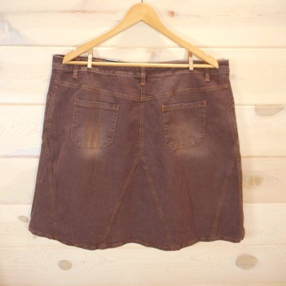 Venezia Womens size 20 Skirt Vintage NWT Brown Denim Western Cowgirl Knee-length - Picture 3 of 9